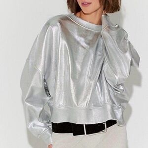 Free People Gaia Silver Sweatshirt